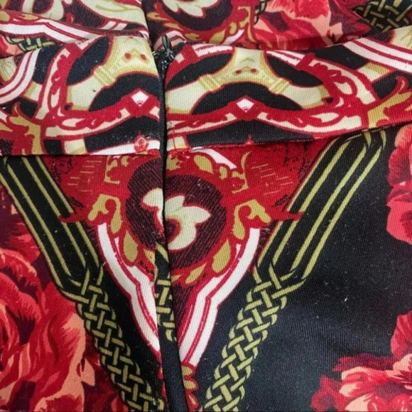 New York & Co stretch 4 red & multicolor‎ pleaded pocketed skirt - Picture 5 of 6